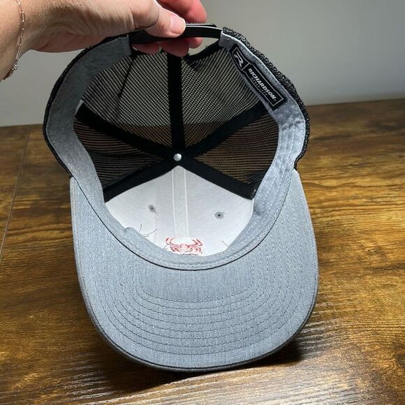 Richardson Bow Spider Trucker Hat Cap Gray Black Adjustable Style 112 - Picture 5 of 7
